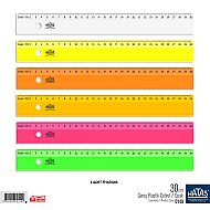 HATAS 0149 GENİŞ PLASTİK CETVEL 30cm OPAK - HATAS