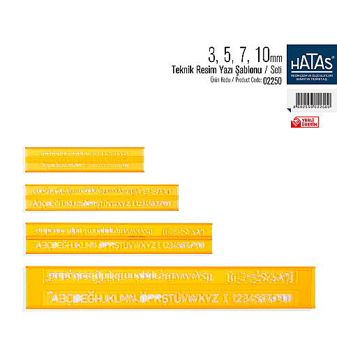 HATAS 02250 TEKNİK RESİM YAZI SETİ 3-5-7-10mm - 1