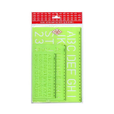 HATAS 02260 BÜYÜK BOY HARF YAZI ŞABLON SETİ 3LÜ - 1