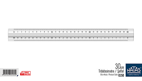 HATAS 0250 TRİBL DESİMETRE 30cm ŞEFFAF - 1