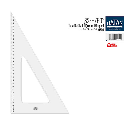 HATAS 0790 EKONOMİK ÖĞRENCİ GÖNYESİ 32cm 60 DERECE - 1