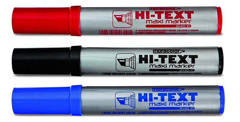 Hİ-TEXT 840PC PERMANENT MARKÖR KOLİ KALEMİ KESİK UÇ 14mm KIRMIZI