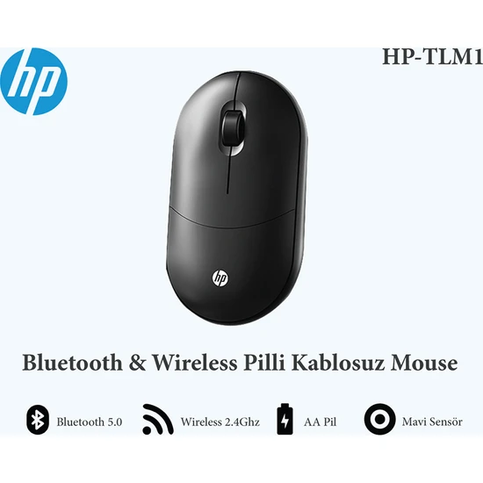 HP TLM1 BLUETOOTH WİRELESS KABLOSUZ MOUSE 2.4Ghz SİYAH (3CY37PA) - 5