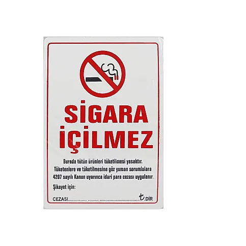 Ekstrafix 201 Yönlendirme Levhası 7x24.5 Sigara İçilmez (Yul-128) - 1