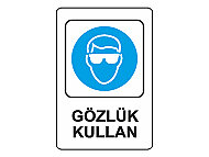 EKSTRAFİX 203 YÖNLENDİRME LEVHASI 16x24 GÖZLÜK KULLAN (YUL-303) - EKSTRAFİX