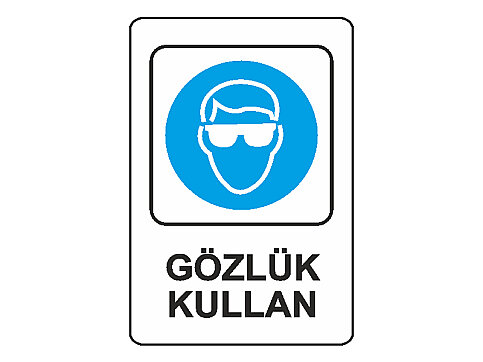 EKSTRAFİX 203 YÖNLENDİRME LEVHASI 16x24 GÖZLÜK KULLAN (YUL-303) - 1