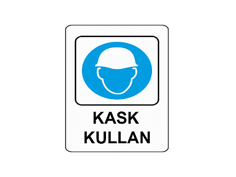 EKSTRAFİX 203 YÖNLENDİRME LEVHASI 16x24 KASK KULLAN (YUL-307) - 1