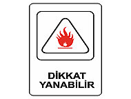 EKSTRAFİX 203 YÖNLENDİRME LEVHASI 16x24 DİKKAT YANABİLİR (YUL-313) - EKSTRAFİX