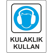 Ekstrafix 204 Yönlendirme Levhası 25X35 Kulaklık Kullan (Yul-409) - EKSTRAFİX