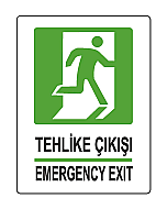 EKSTRAFİX 204 YÖNLENDİRME LEVHASI 25x35 TEHLİKE ÇIKIŞI (YUL-411) - EKSTRAFİX