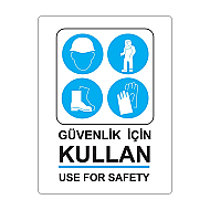 EKSTRAFİX 204 YÖNLENDİRME LEVHASI 25x35 GÜVENLİK İÇİN KULLAN (YUL-414) - EKSTRAFİX