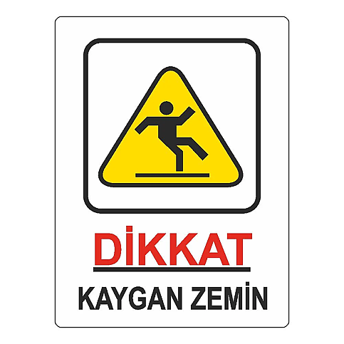 EKSTRAFİX 204 YÖNLENDİRME LEVHASI 25x35 DİKKAT KAYGAN ZEMİN (YUL-425) - 1