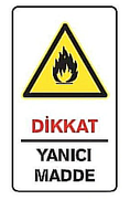 Ekstrafix 204 Yönlendirme Levhası 25X35 Dikkat Yanıcı Madde (Yul-427) - EKSTRAFİX