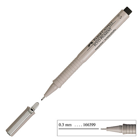 FABER-CASTELL ECCO PİGMENT ÇİZİM KALEMİ 0.3mm SİYAH (5110166399) - 1