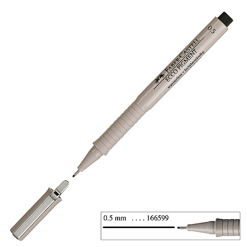 FABER-CASTELL ECCO PİGMENT ÇİZİM KALEMİ 0.5mm SİYAH (5110166599) - 1