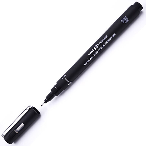 UNİ PIN05-200 ÇİZİM KALEMİ 0.5mm SİYAH - 1