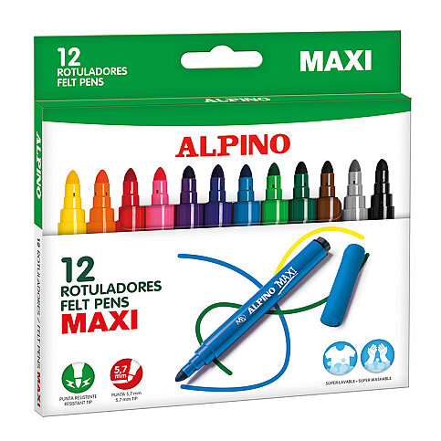 ALPİNO AR-06 MAXİ KEÇELİ KALEM 12 RENK - 1