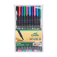 CARETTA C-S-55-10PVC SOFT LİNER KEÇELİ KALEM 0.4mm 10 RENK - CARETTA
