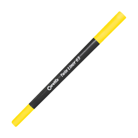 Caretta C-65-41-T Çift Uçlu Keçeli Kalem 0.4-1mm Fosforlu Sarı - 1