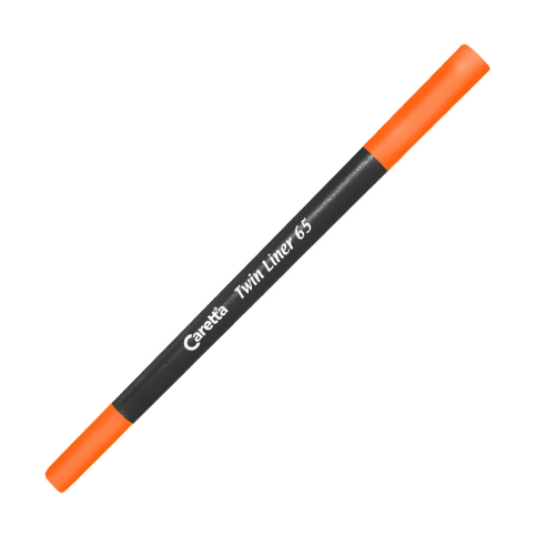 Caretta C-65-40-T Çift Uçlu Keçeli Kalem 0.4-1mm Fosforlu Turuncu - 1