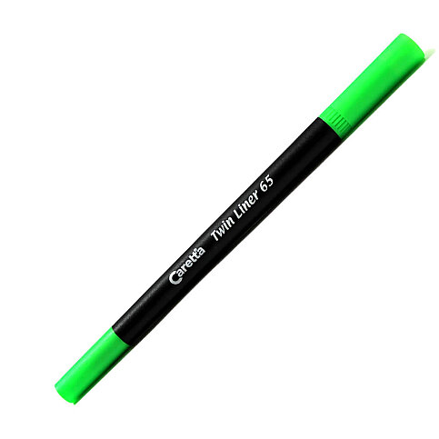 CARETTA C-65-43-T ÇİFT UÇLU KEÇELİ KALEM 0.4-1mm FOSFORLU YEŞİL - 1