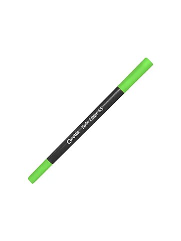 CARETTA C-65-43-T ÇİFT UÇLU KEÇELİ KALEM 0.4-1mm FOSFORLU YEŞİL - 1