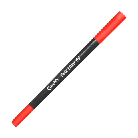 Caretta C-65-02-T Çift Uçlu Keçeli Kalem 0.4-1mm Kırmızı - 1