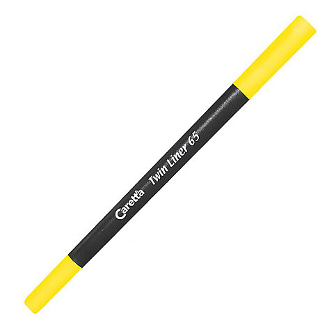 CARETTA C-65-13-T ÇİFT UÇLU KEÇELİ KALEM 0.4-1mm SARI - 1