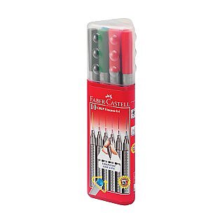 Faber-Castell Grip Finepen 0.4mm Keçe Uç 10 Renk Plastik Kutu (5020151611) - 2