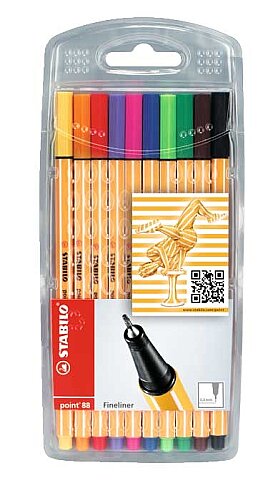 STABİLO 8810 POİNT FİNELİNER KEÇE UÇLU KALEM 0.4mm 10 RENK (51002567) - 1
