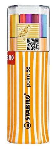 STABİLO 8820-01 POİNT FİNELİNER KEÇE UÇLU KALEM TWİN PACK 20 RENK (51002454) - 1
