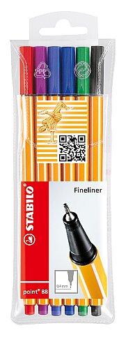 STABİLO 88-6 POİNT FİNELİNER KEÇE UÇLU KALEM 0.4mm 6 RENK (51002583) - 1