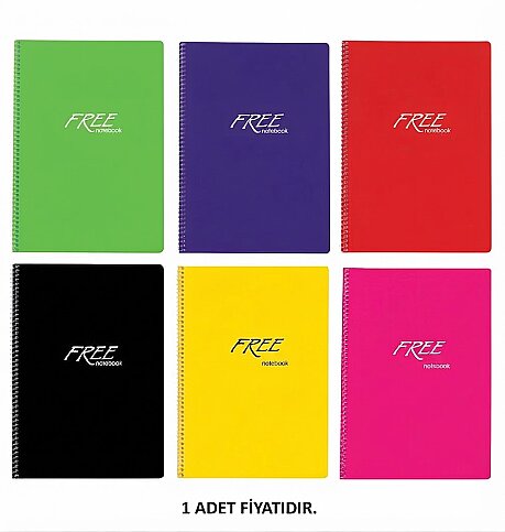 KESKİN COLOR FREE SPİRALLİ DEFTER A4 DÜZ 120 YAPRAK (320450-99) - 1
