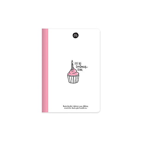 Keskin Hisli Şeyler Sert Kapak Defter A5 Çizgili 80 Yaprak Pembe (500642-99) - 1