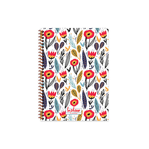 Keskin La Plume Flowers Spiralli Defter 16.5x22.5 Düz 80 Yaprak (335520-99) - 1