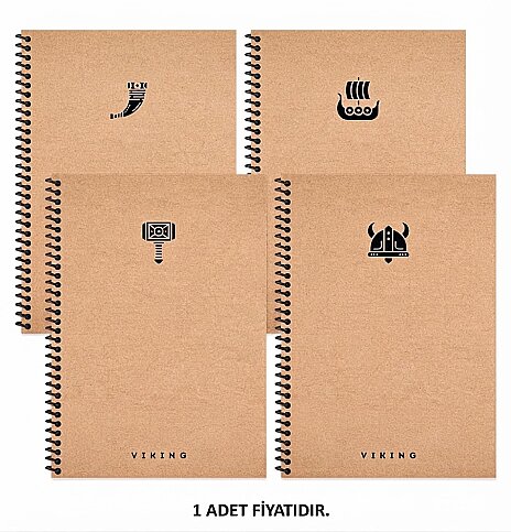 KESKİN COLOR LA PLUME VİKİNG SPİRALLİ SERT KAPAK DEFTER 17x24 KARELİ 100 YAPRAK (417956-99) - 1