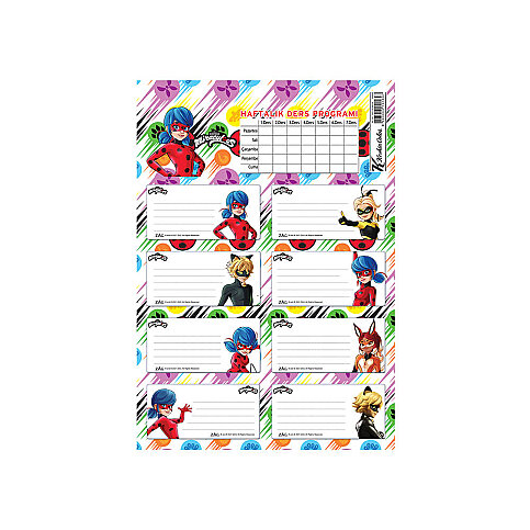 Keskin Lady Bug Ders Programı Okul Etiketi 3lü (220130) - 1