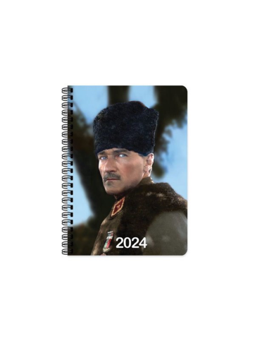 Keskin Spiralli Sert Kapak Günlük Ajanda 17X24 Atatürk Başkomutan (830365-99) - 1