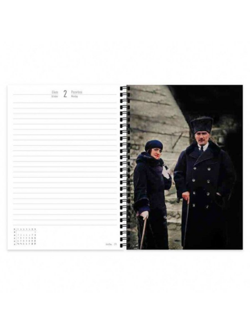 Keskin Spiralli Sert Kapak Günlük Ajanda 17X24 Atatürk Başkomutan (830365-99) - 5