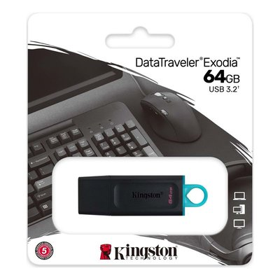 KİNGSTON DTX64GB DATA TRAVELER EXODİA FLASH BELLEK 64GB USB 3.2 SİYAH - 1