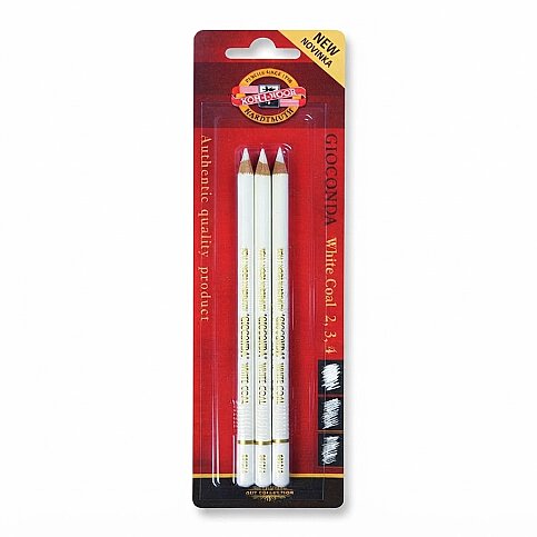 KOH-İ NOOR FÜZEN KÖMÜR KALEMİ BEYAZ 3LÜ (8812-003002BL) - 1