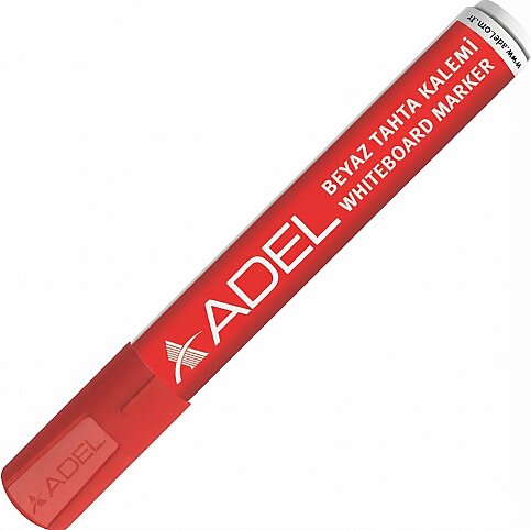 ADEL PERMANENT MARKÖR KOLİ KALEMİ YUVARLAK UÇ KIRMIZI (4201980031) - 1