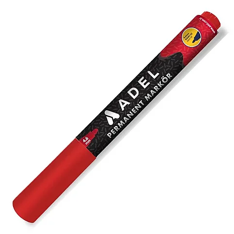 ADEL PERMANENT MARKÖR KOLİ KALEMİ YUVARLAK UÇ KIRMIZI (4201980031) - 1