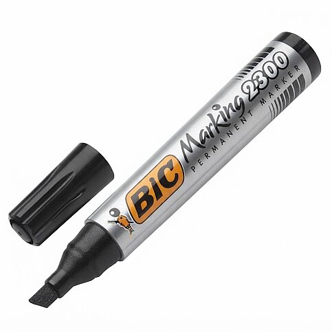 BİC 2300 PERMANENT MARKÖR KOLİ KALEMİ KESİK UÇ SİYAH (8209263) - 1