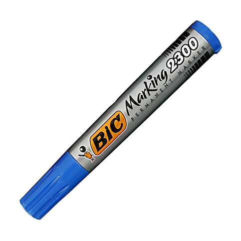 Bic 2300 Permanent Markör Koli Kalemi Kesik Uç Mavi (8209253) - 1