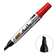 BİC 2300 PERMANENT MARKÖR KOLİ KALEMİ KESİK UÇ KIRMIZI (8209243) - BİC