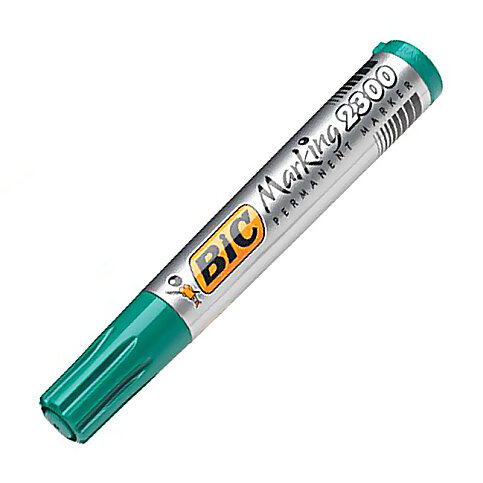 BİC 2300 PERMANENT MARKÖR KOLİ KALEMİ KESİK UÇ YEŞİL - 2