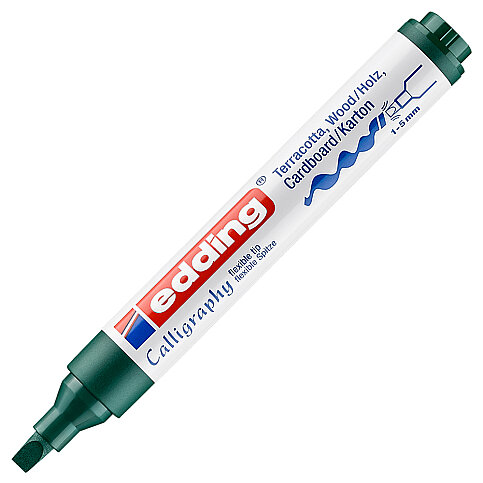 EDDİNG E-1455 KALİGRAFİ KALEMİ 5mm ÇAM YEŞİLİ - 1