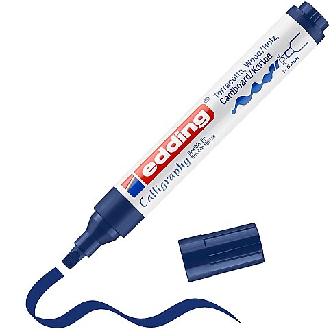 EDDİNG E-1455 KALİGRAFİ KALEMİ 5mm ÇELİK MAVİSİ - 1