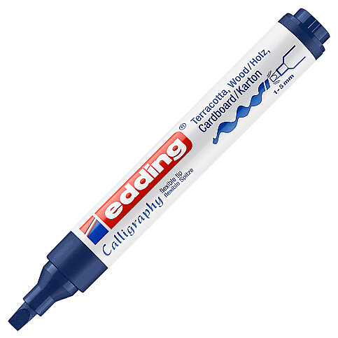EDDİNG E-1455 KALİGRAFİ KALEMİ 5mm ÇELİK MAVİSİ - 1